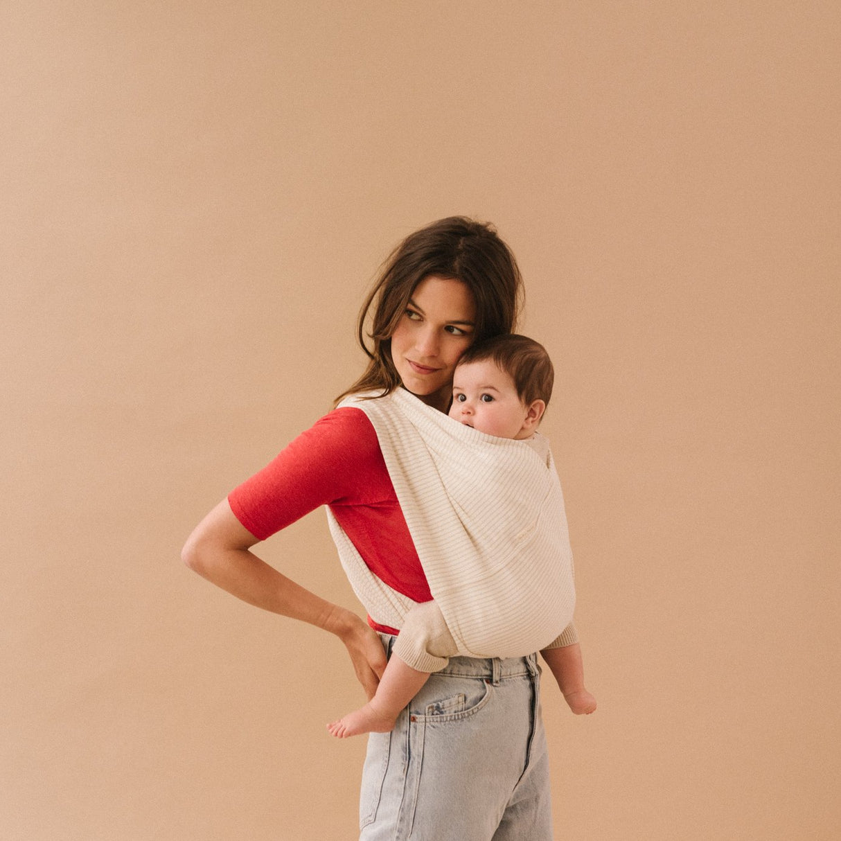 No-knot Baby Carrier - Stripes Nude